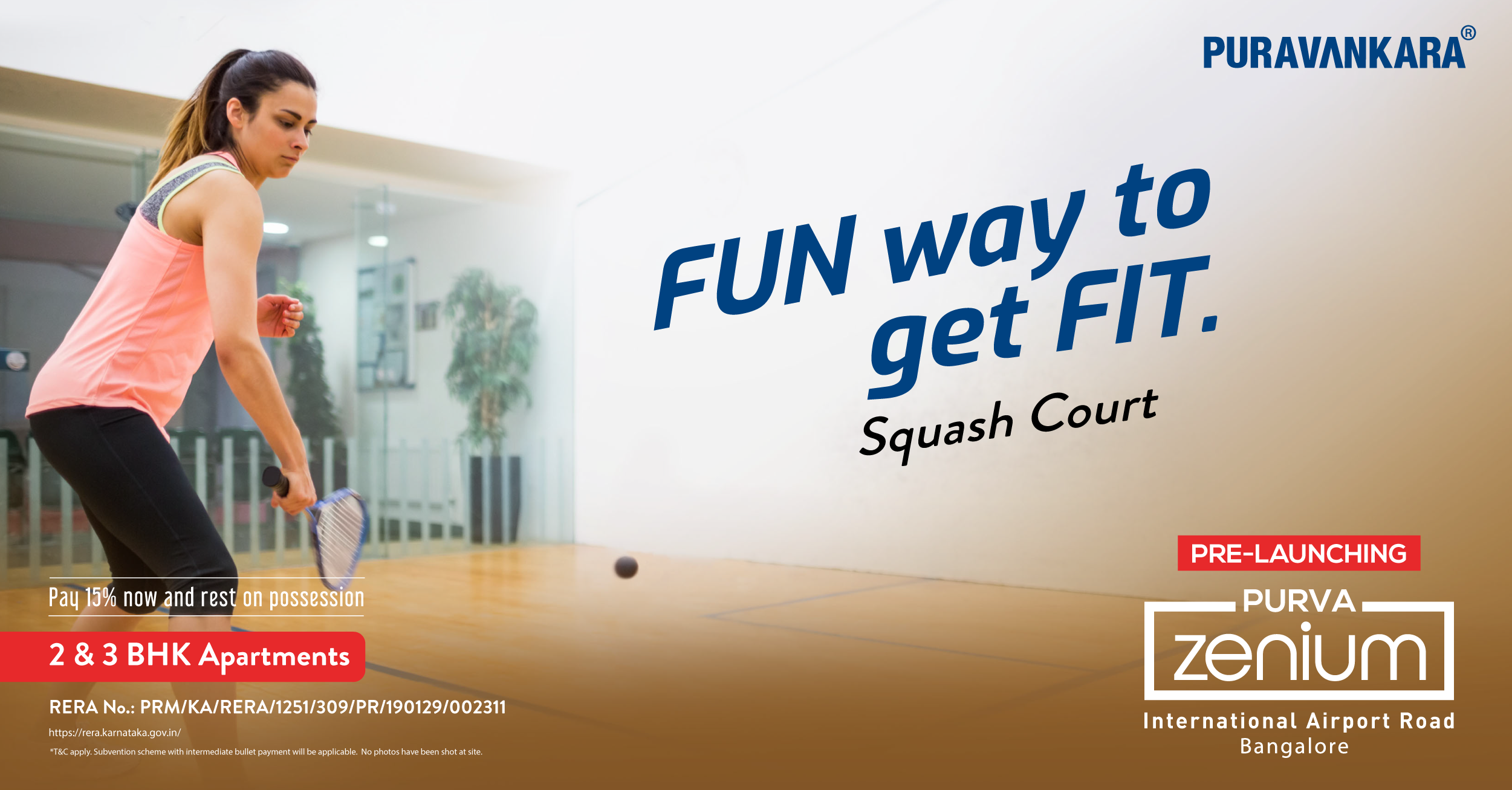 Enjoy Squash Court at Purva Zenium, Bangalore Update